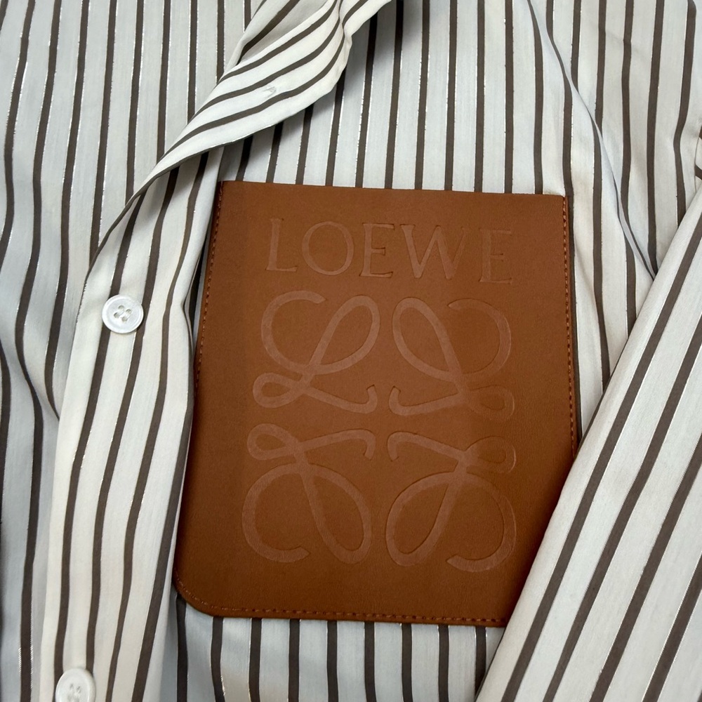 Loewe Brown and White Striped Button Down Shirt - Picture 2 of 6